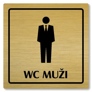 WC muži, 80x80mm, zlatá, Arizona